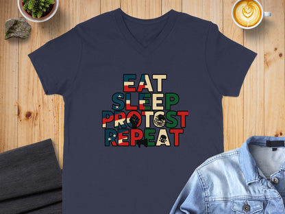 Eat Sleep Protest Repeat Graphic T-Shirt