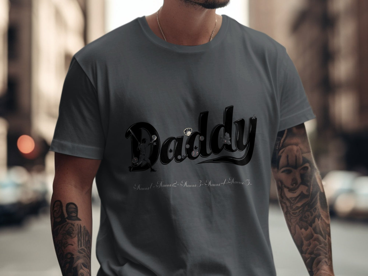 Daddy Printed Design Short Sleeve T-Shirt product