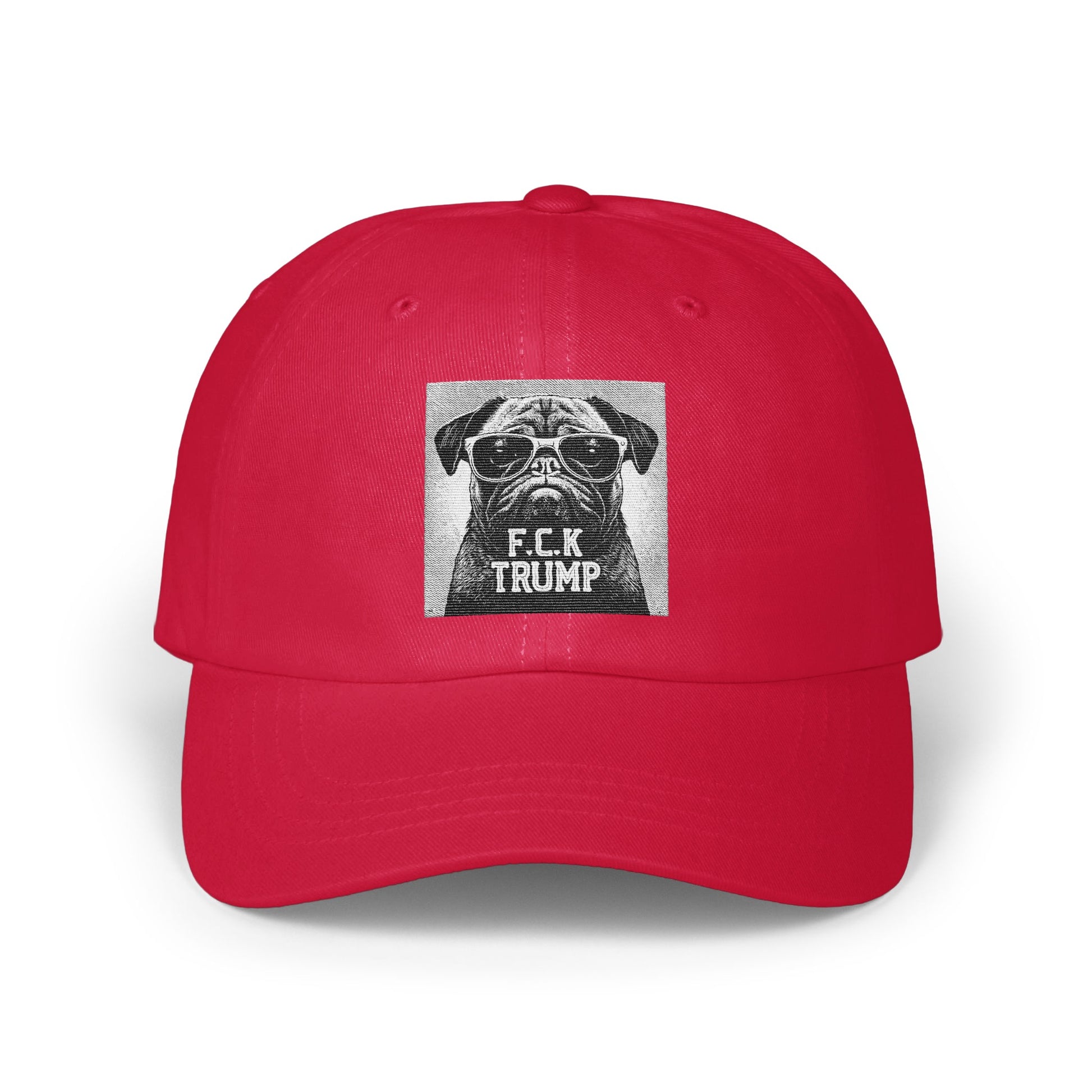 F*ck Trump Pug Dog Graphic Red Baseball Hat product