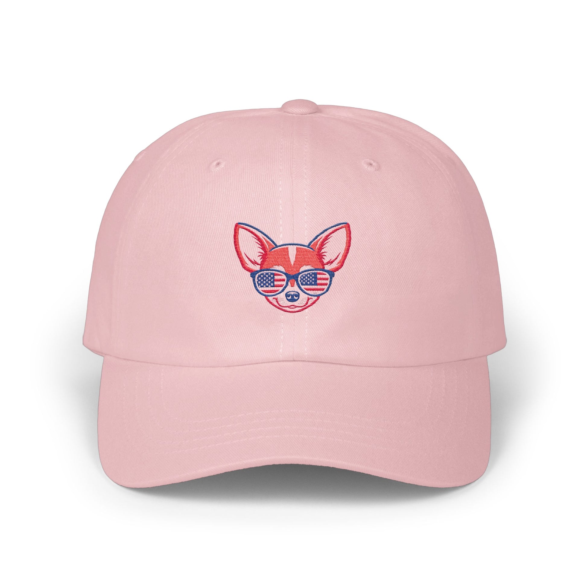Pink Baseball Cap with Cute Fox Wearing Sunglasses Hat