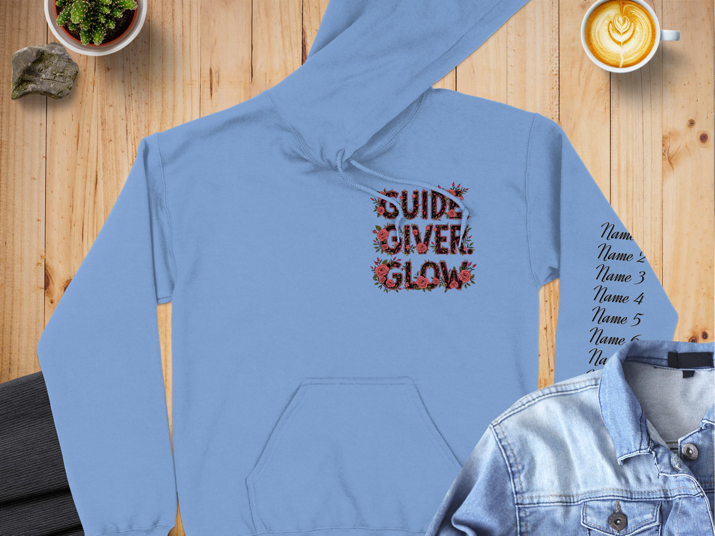 Guide Creek Glow Text Design on Blue Hoodie product