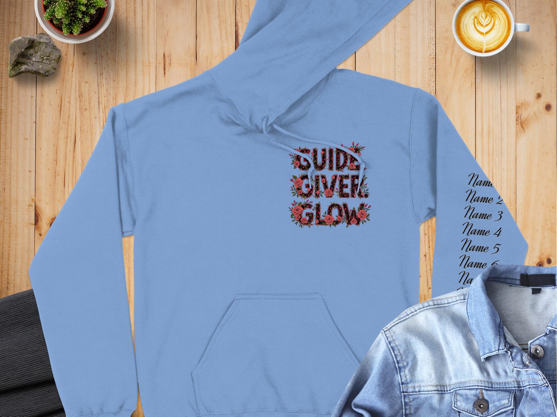 Guide Creek Glow Text Design on Blue Hoodie product
