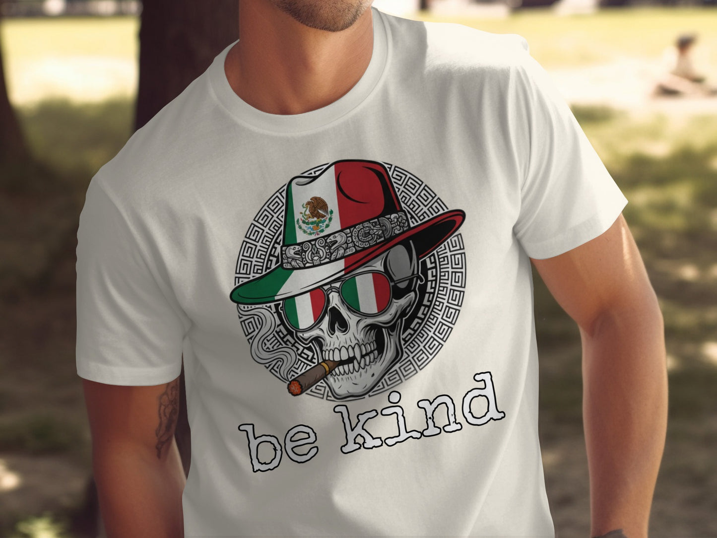 Be Kind Skull with Mexican Hat Design T-Shirt