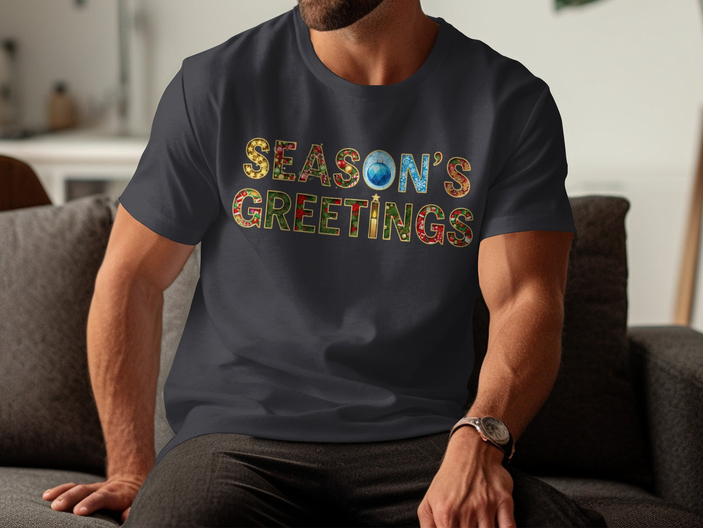 Season's Greetings Colorful Design T-Shirt