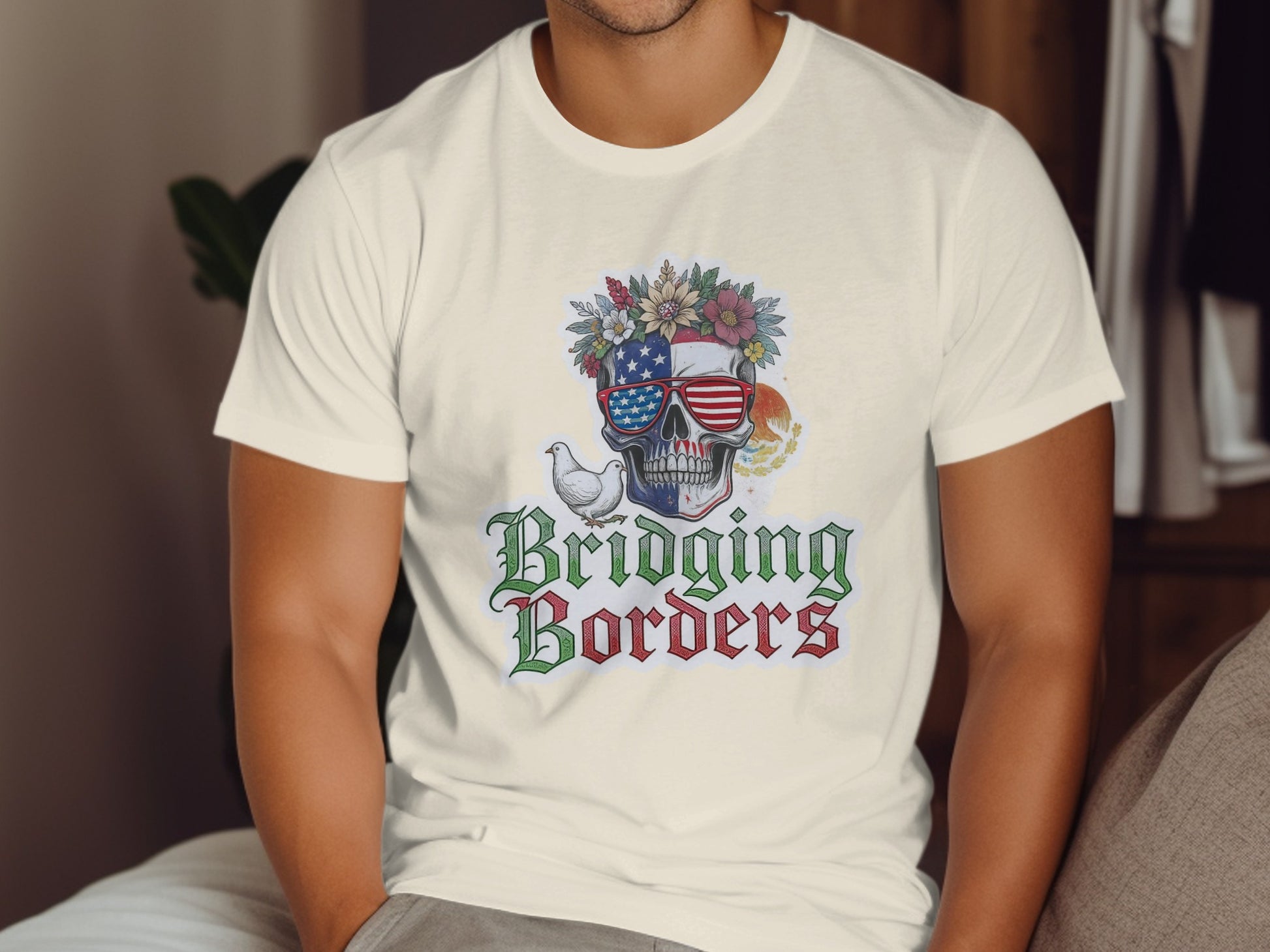 Bridging Borders Graphic Tee Skull USA Design product type