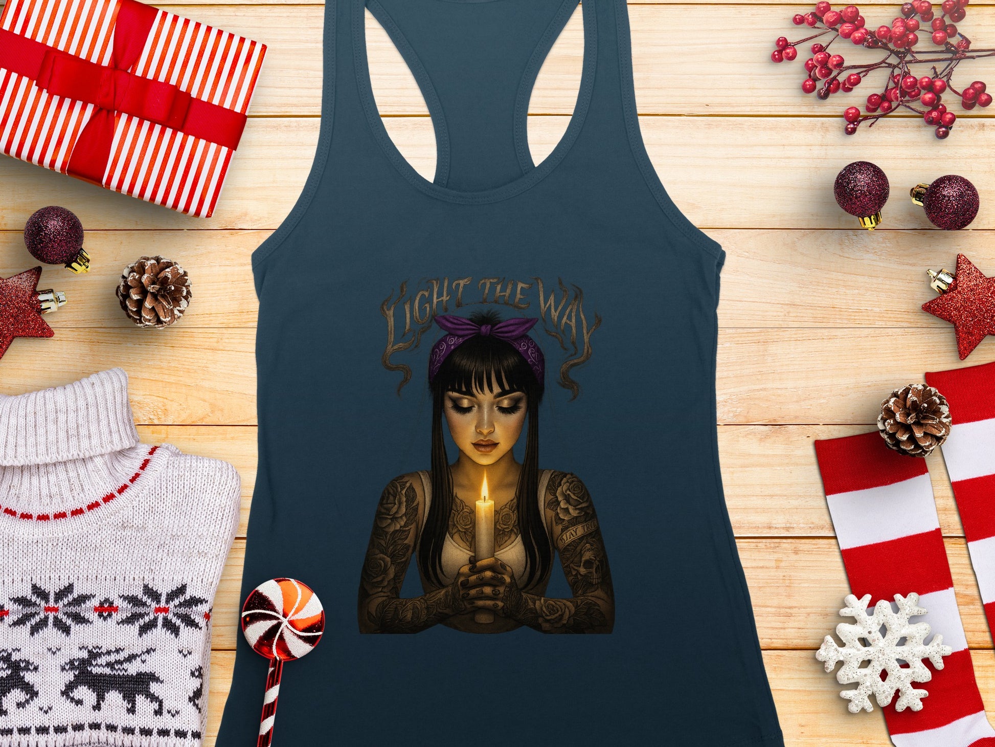 Light The Way Candle Art Tank Top