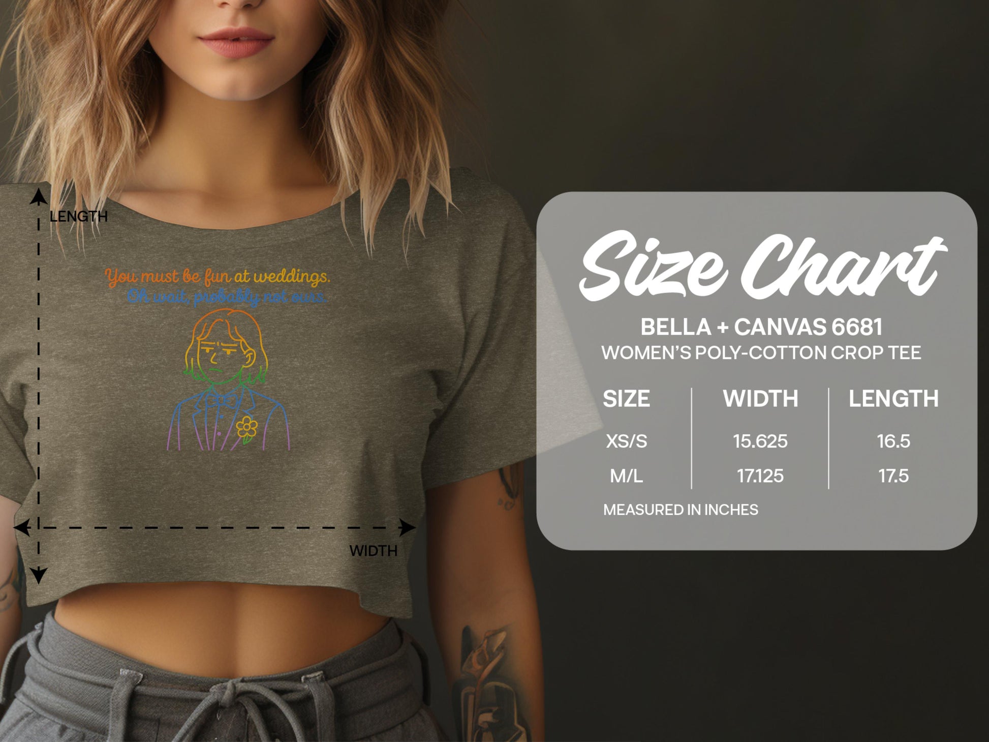 You Must Be Fun At Weddings Crop Tee product type