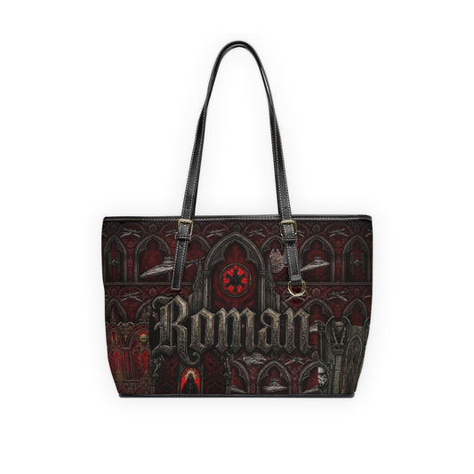 Gothic Roman PU Leather Shoulder Bag — Dark Cathedral Design