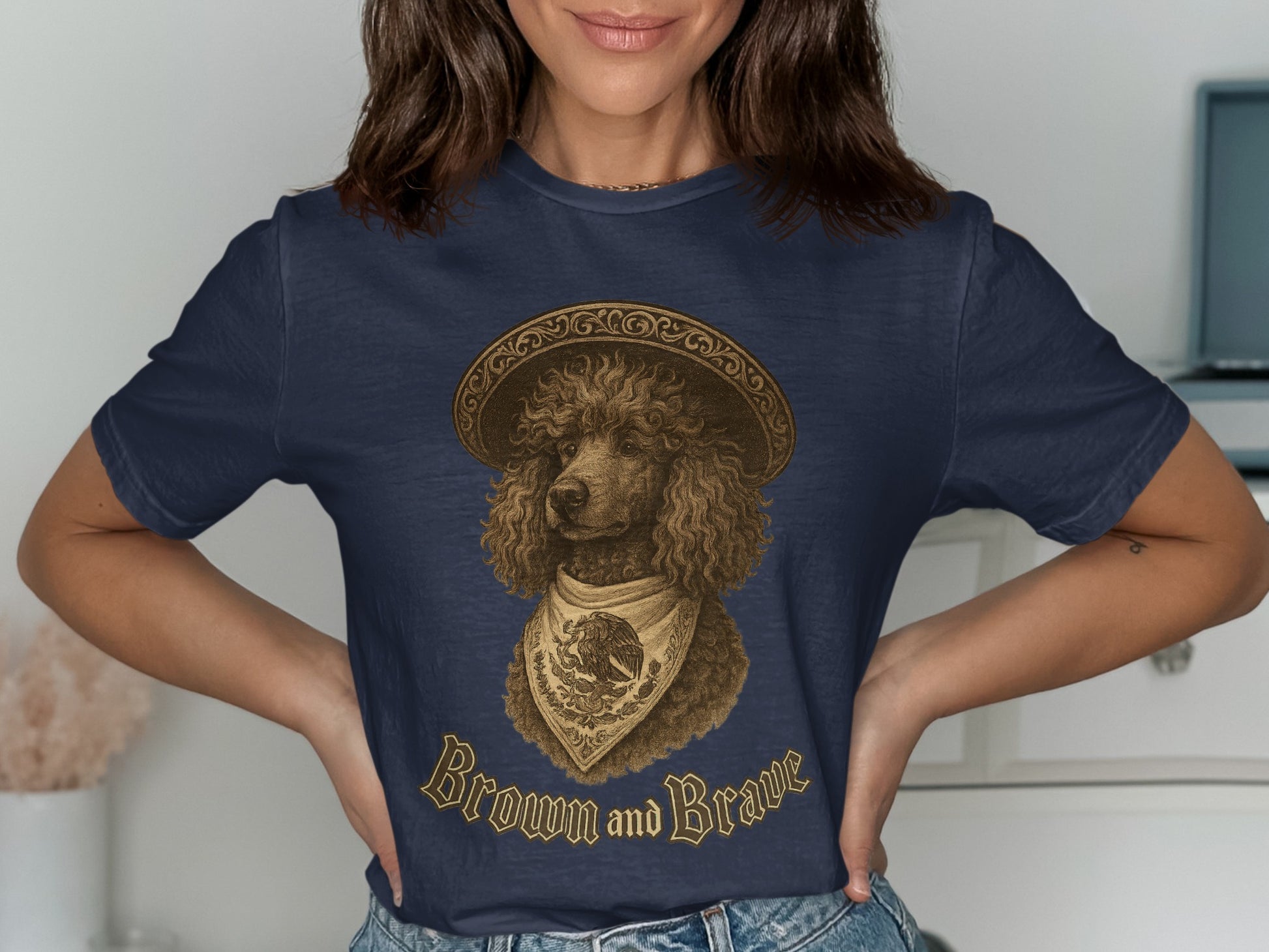 Brown and Brave Poodle Graphic Tee Shirt product