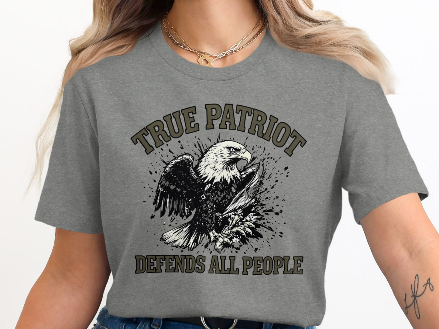 True Patriot Defends All People Graphic Tee