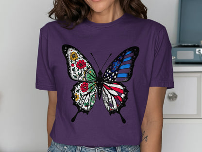 Colorful Patriotic Butterfly Graphic Tee product type