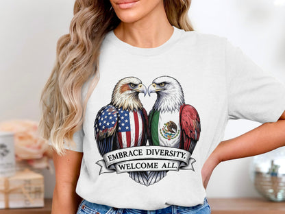 Embrace Diversity Welcome All Graphic Tee shirt product