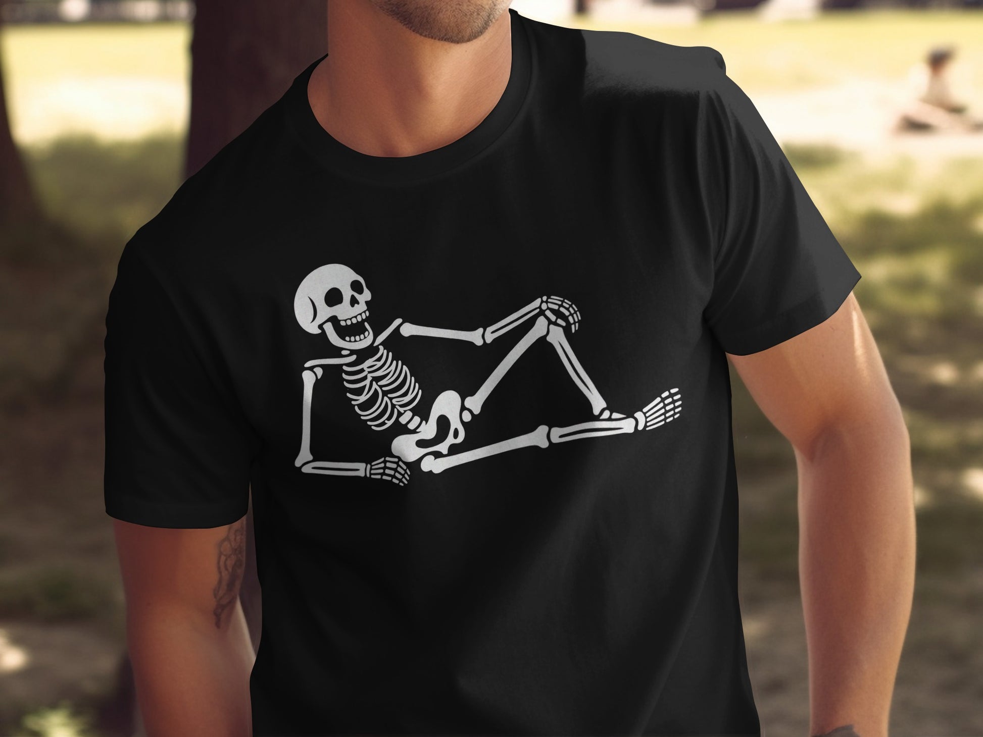 Relaxing Skeleton Graphic Men's Tee product type