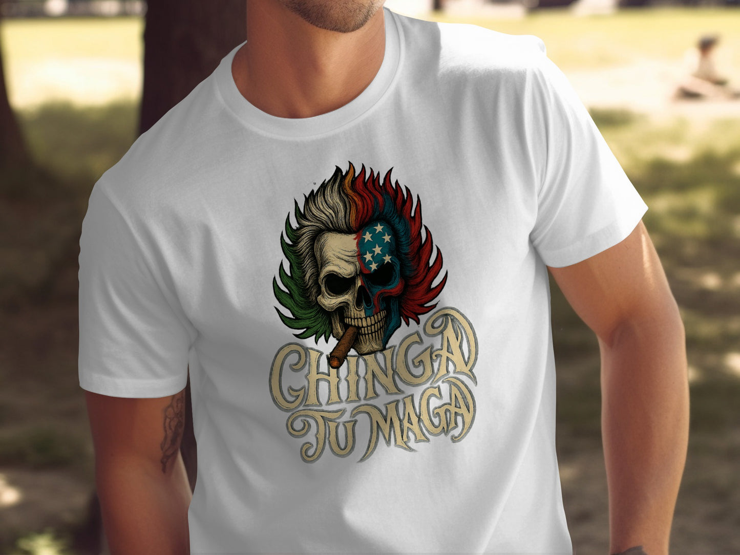 Chingad Tu Maga Skull Graphic Short-Sleeve T-Shirt product