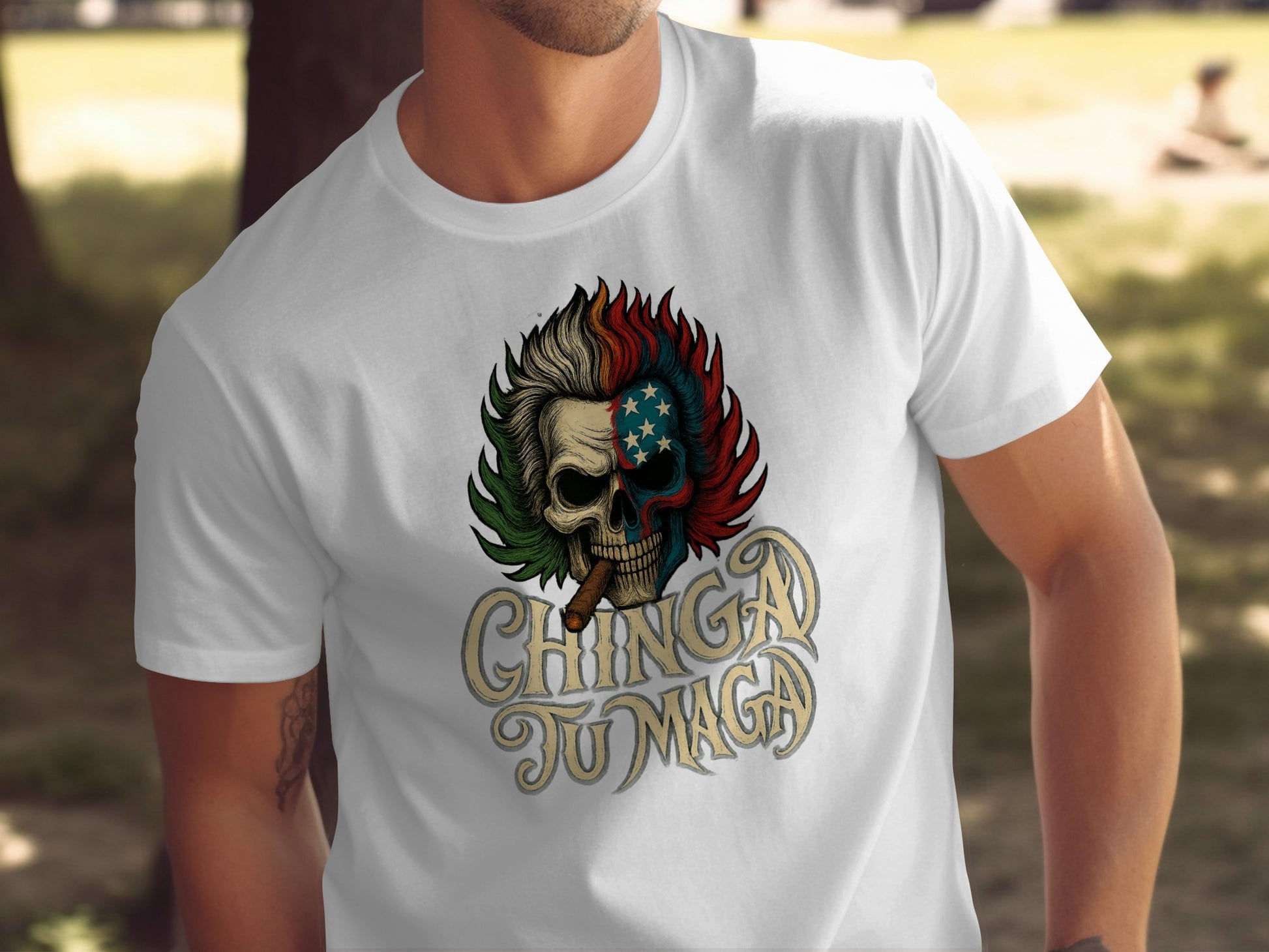 Chingad Tu Maga Skull Graphic Short-Sleeve T-Shirt product