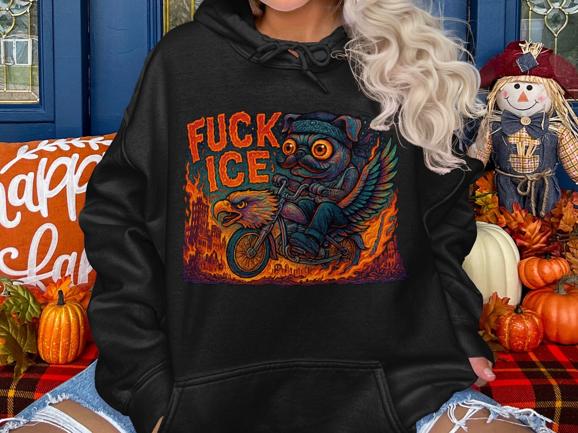 Edgy Graphic Hoodie with Unique Aggressive Design hoodie