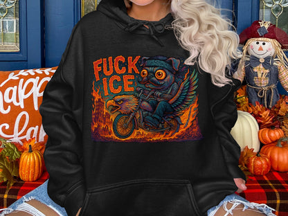 Edgy Graphic Hoodie with Unique Aggressive Design hoodie