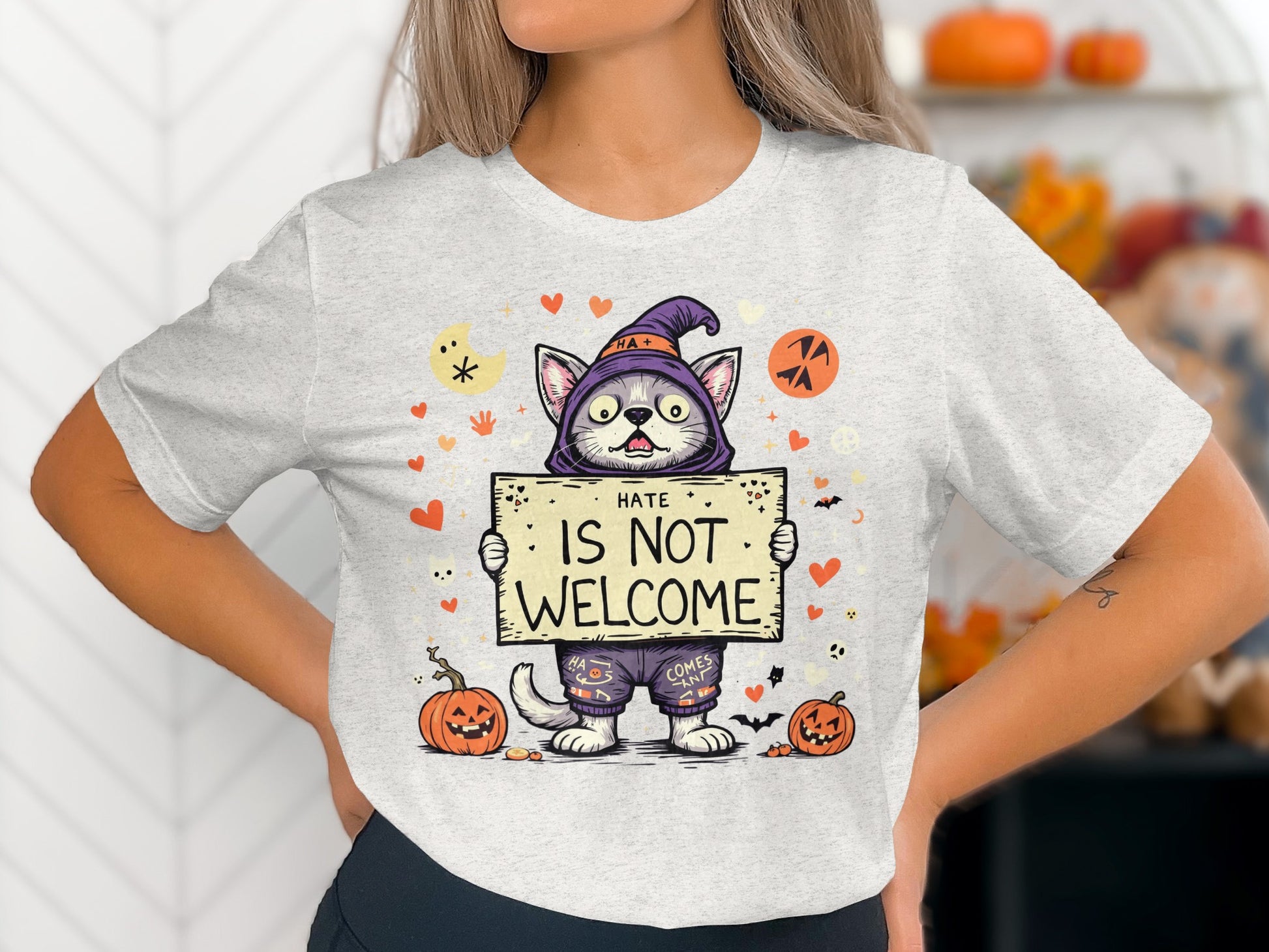 Halloween Cat Graphic Cute Halloween Top product type