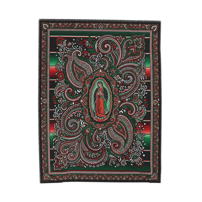 Virgen de Guadalupe Blanket, Sacred Art Throw, Mexican Folk Art Decor, Intricate Paisley Design, Spiritual Home Accent, Religious Gift