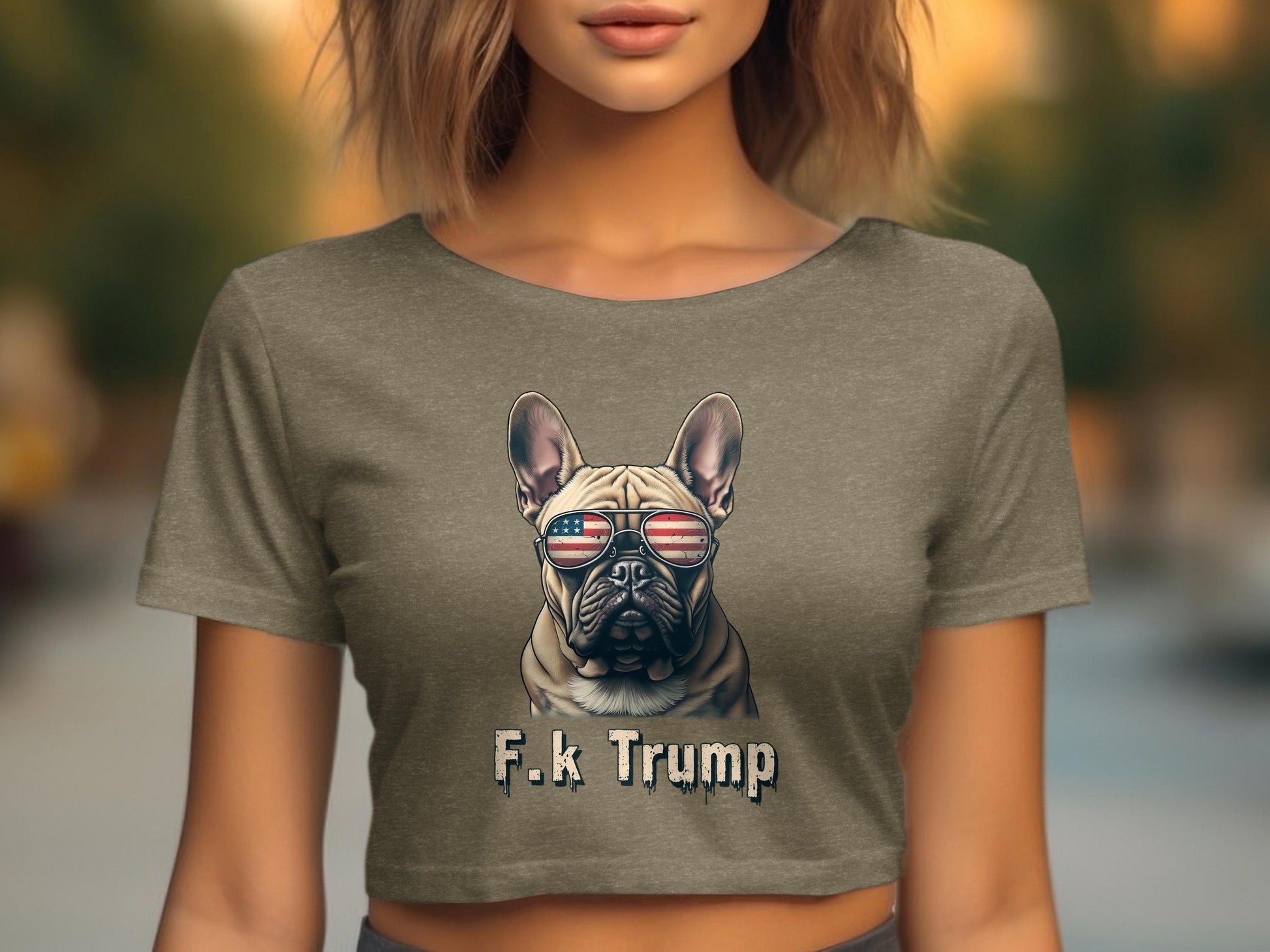 Patriotic French Bulldog F k Trump T-Shirt product