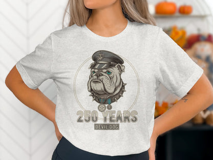 250 Years Devil Dog Graphic Print T-shirt