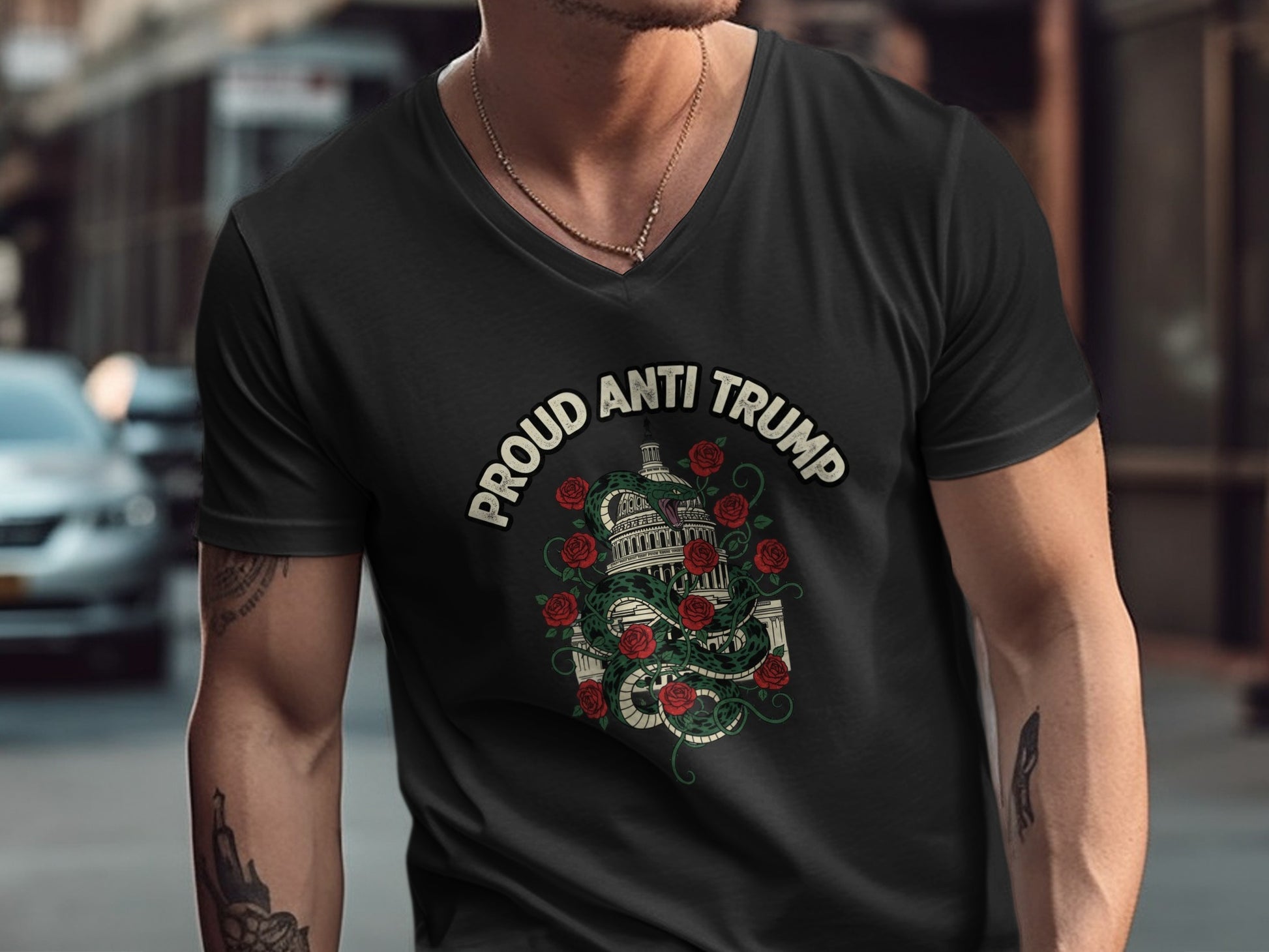 Proud Anti Trump Graphic Print Statement Shirt product type