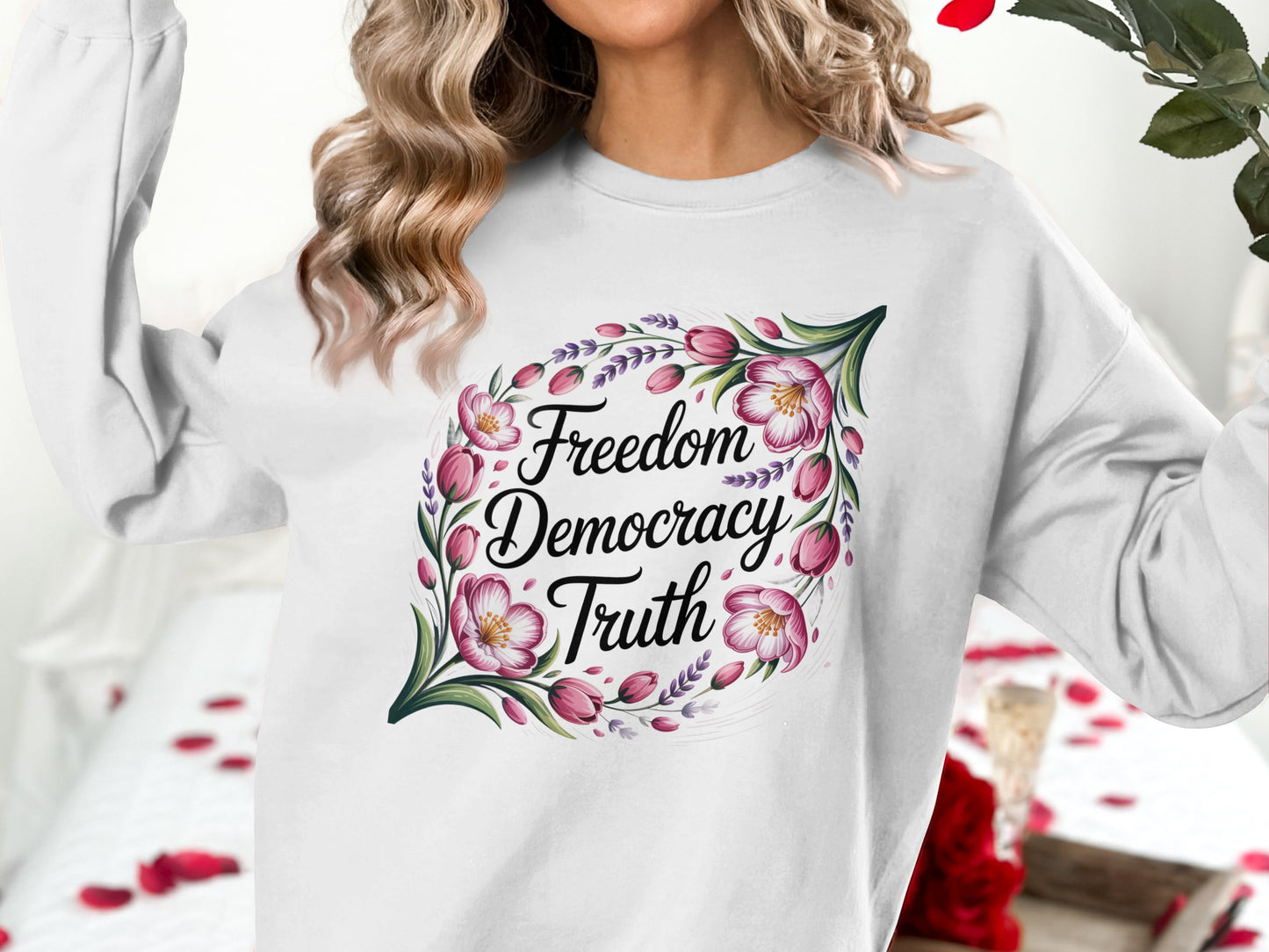Freedom Democracy Truth Graphic Sweatshirt product