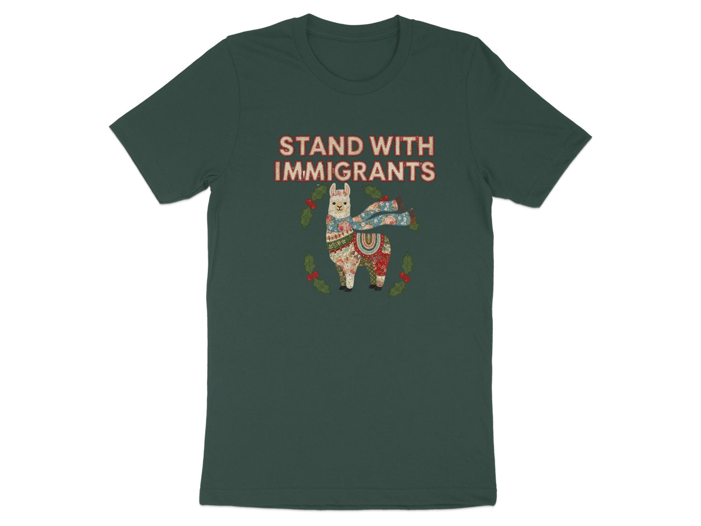 Stand With Immigrants Llama Graphic T-Shirt