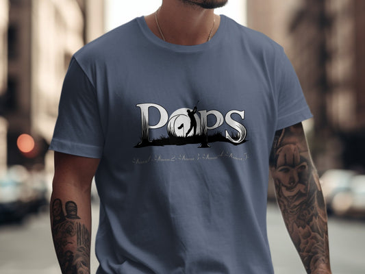 Pops Silhouette Graphic Blue T-Shirt product type