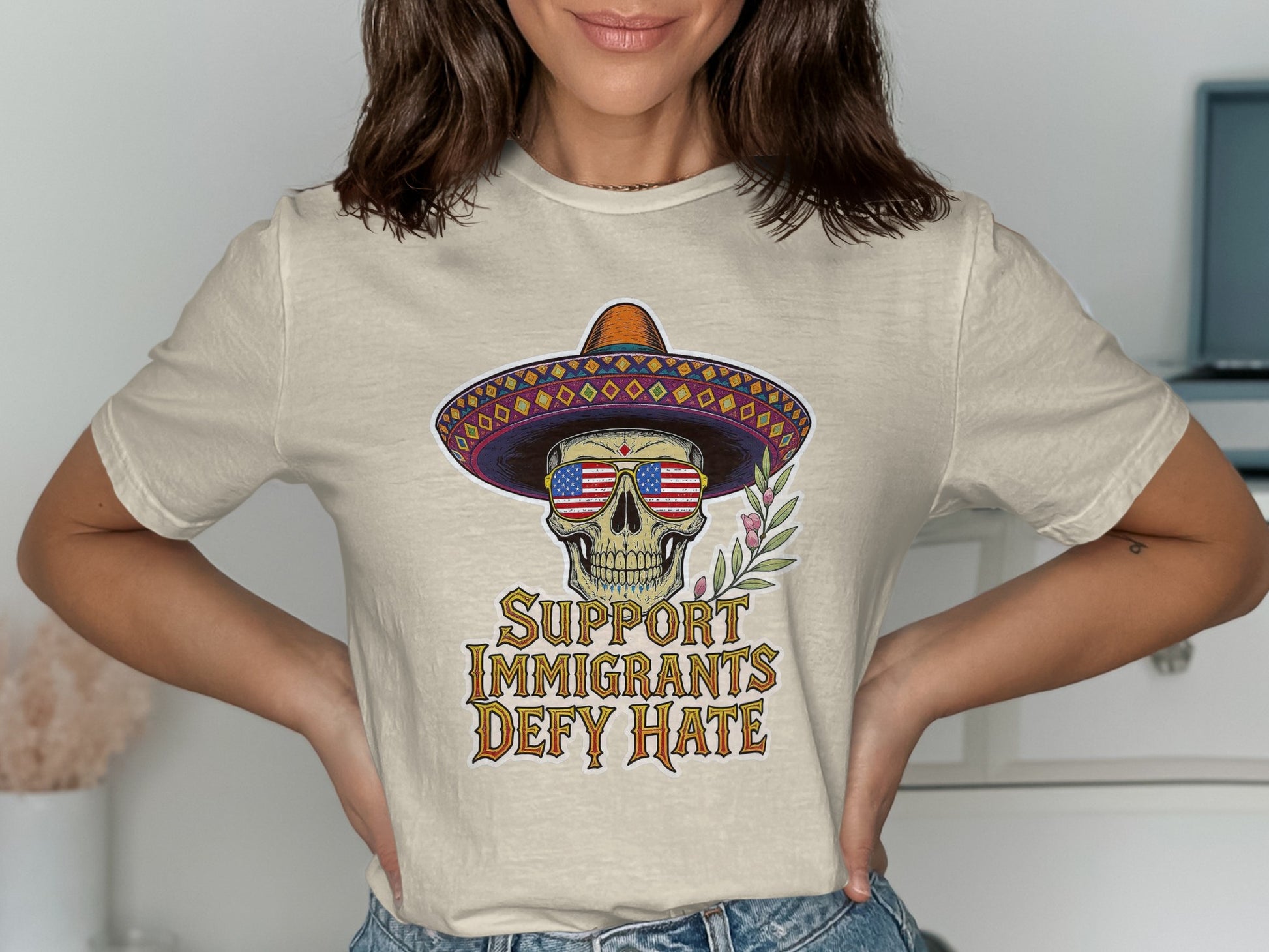 Support Immigrants Defy Hate Graphic T-Shirt product