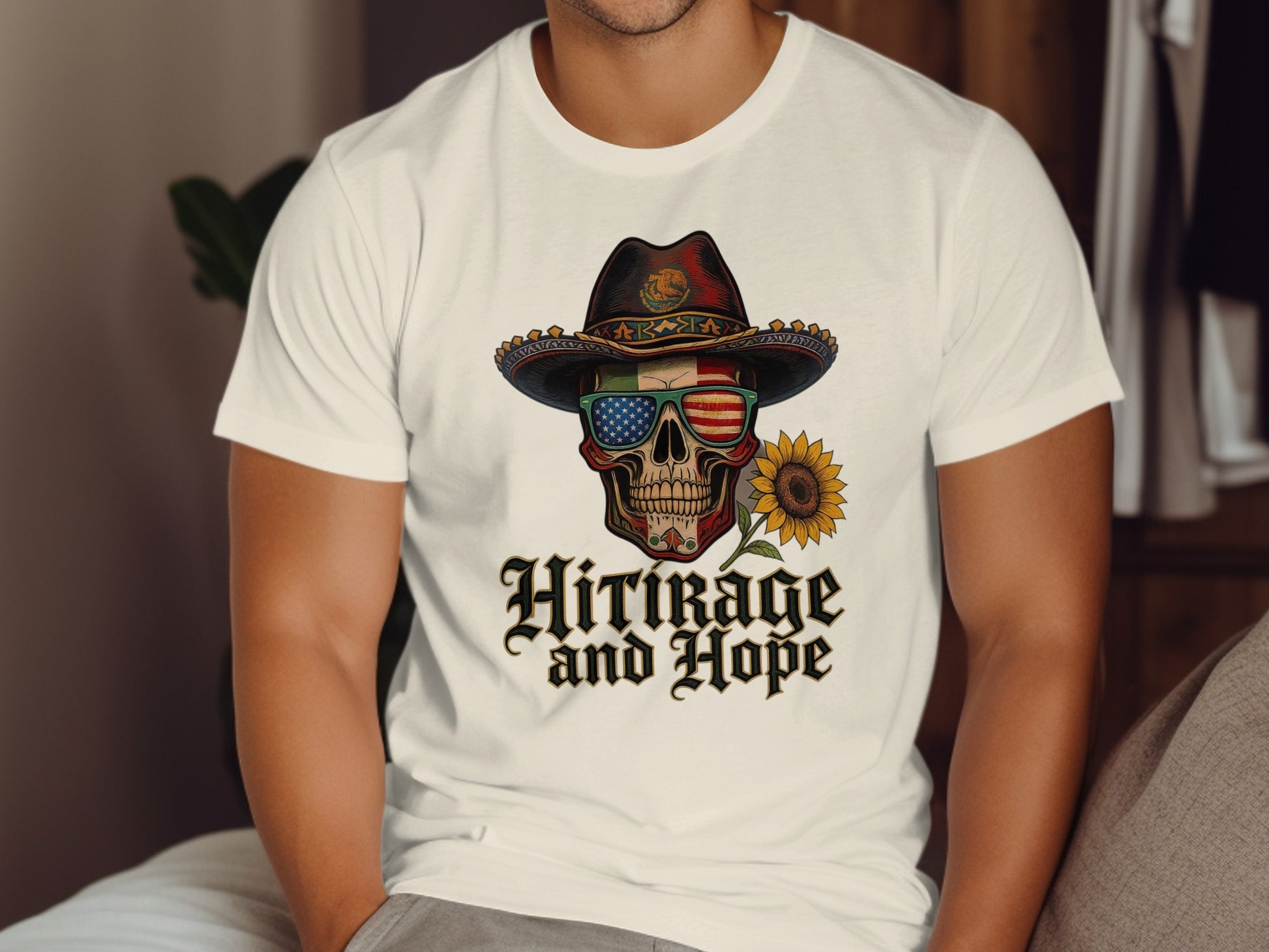 Vintage Patriotic Skull Graphic Tee shirt product type