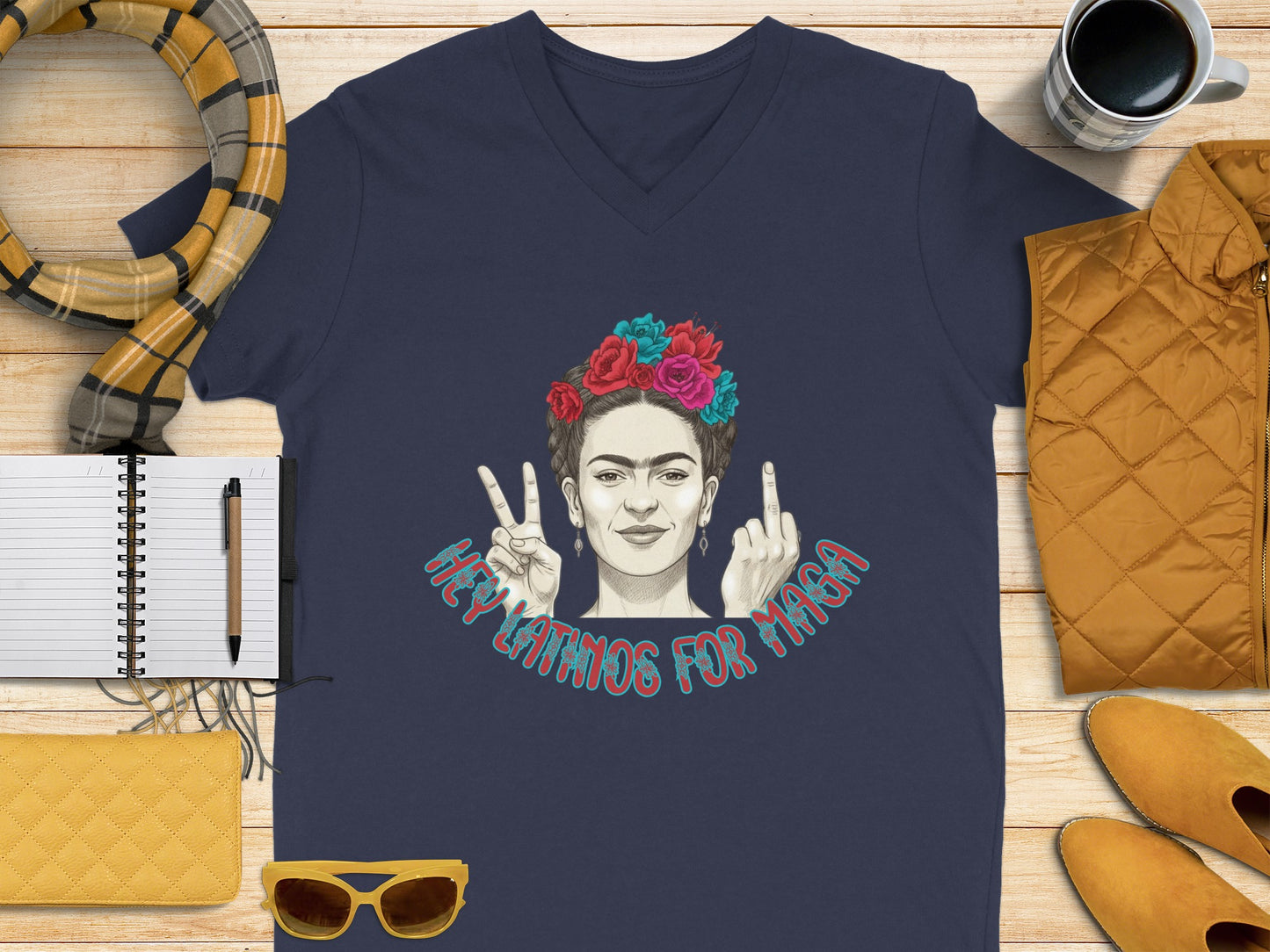 Hey Vato No For Maga V-neck T-shirt
