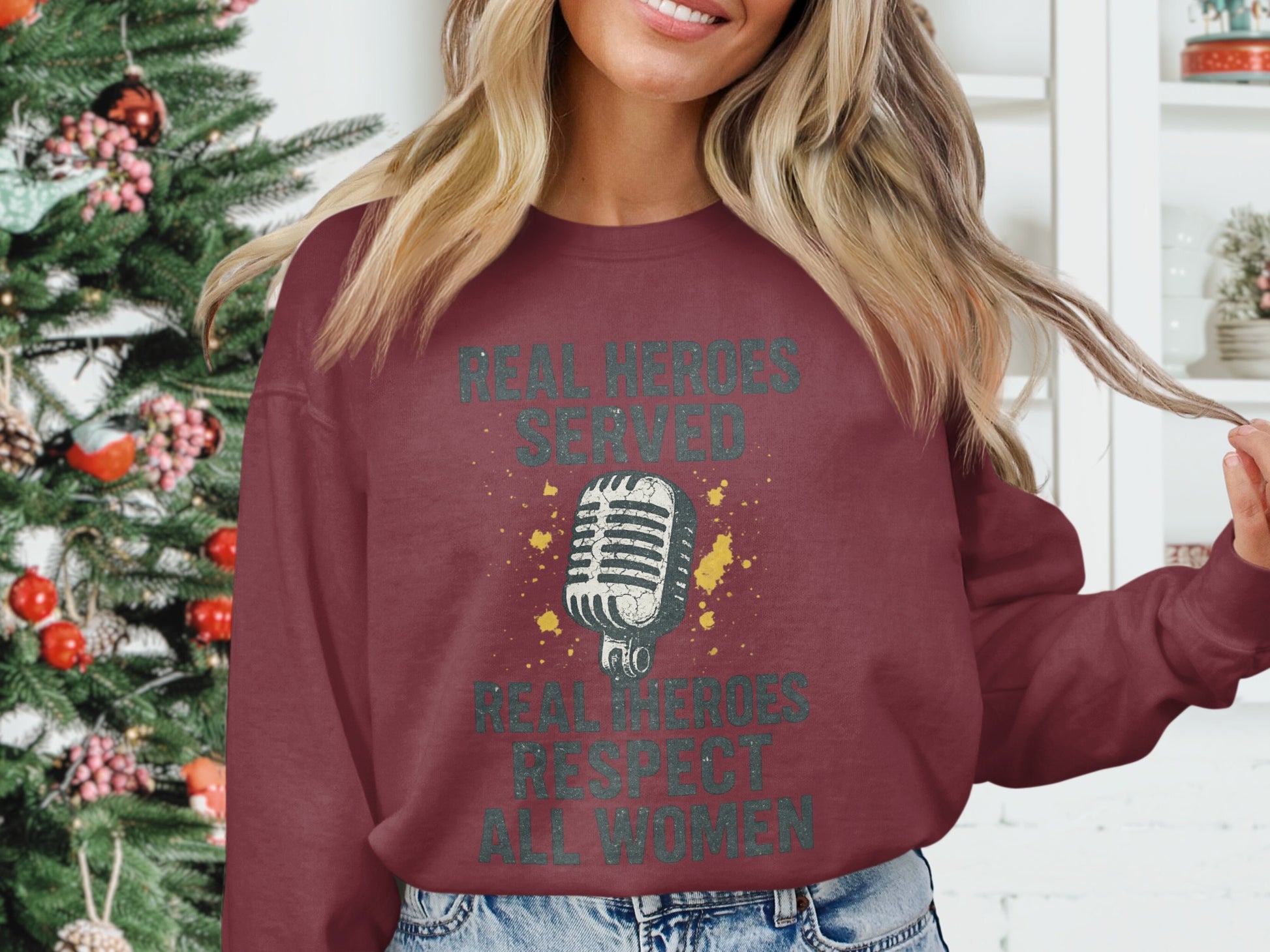 Real Heroes Served Respect All Women Sweatshirt product