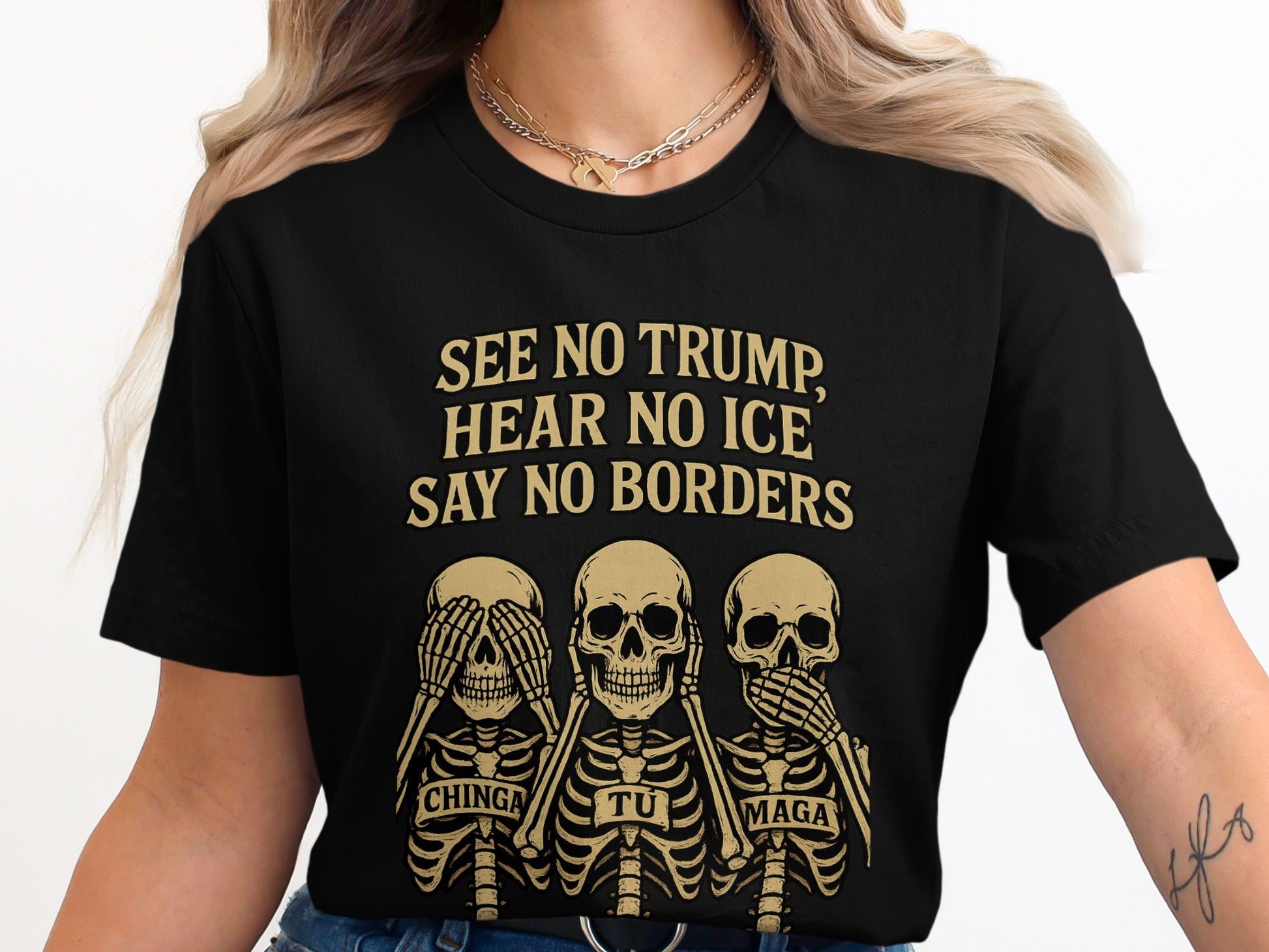 Political Statement Three Skeletons T-Shirt product type