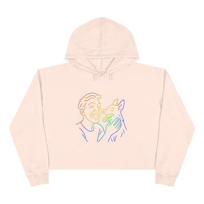 Rainbow Dog Love Crop Hoodie - Perfect Gift for Pet Lovers