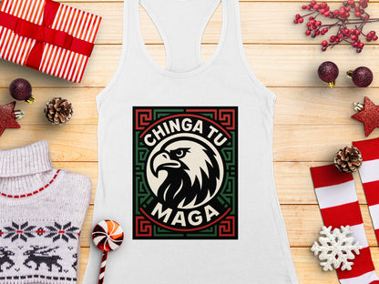 Chinga Tu Maga Eagle Graphic Tank Top for Patriotic Fans