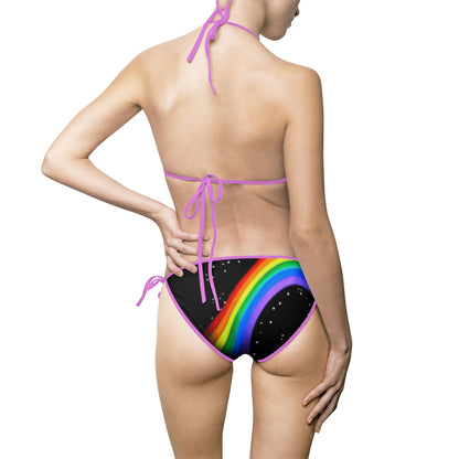 Pride Women's Rainbow Love Loud Bikini Swimsuit, Summer Swimwear, Beachwear, Pride Swim, Festival Bikini, Vacation Essentials