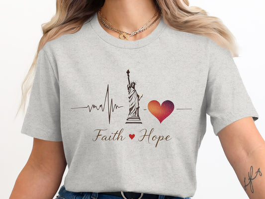 Faith Heart Hope Statue of Liberty T-Shirt product