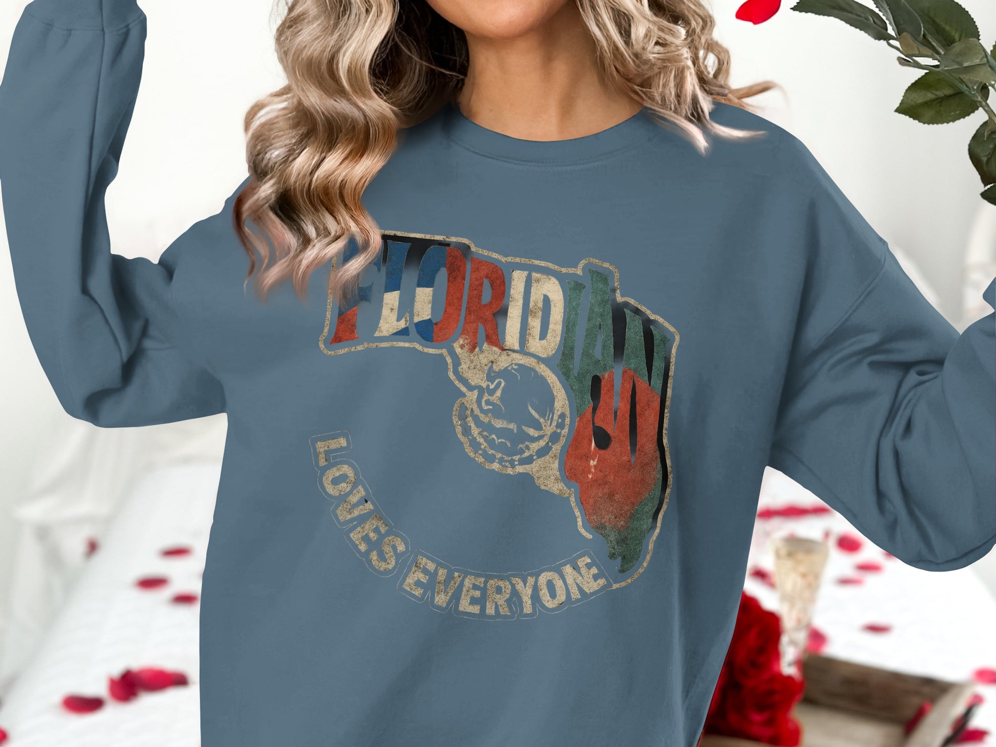 Floridian Loves Everyone Print Graphic Sweatshirt product type