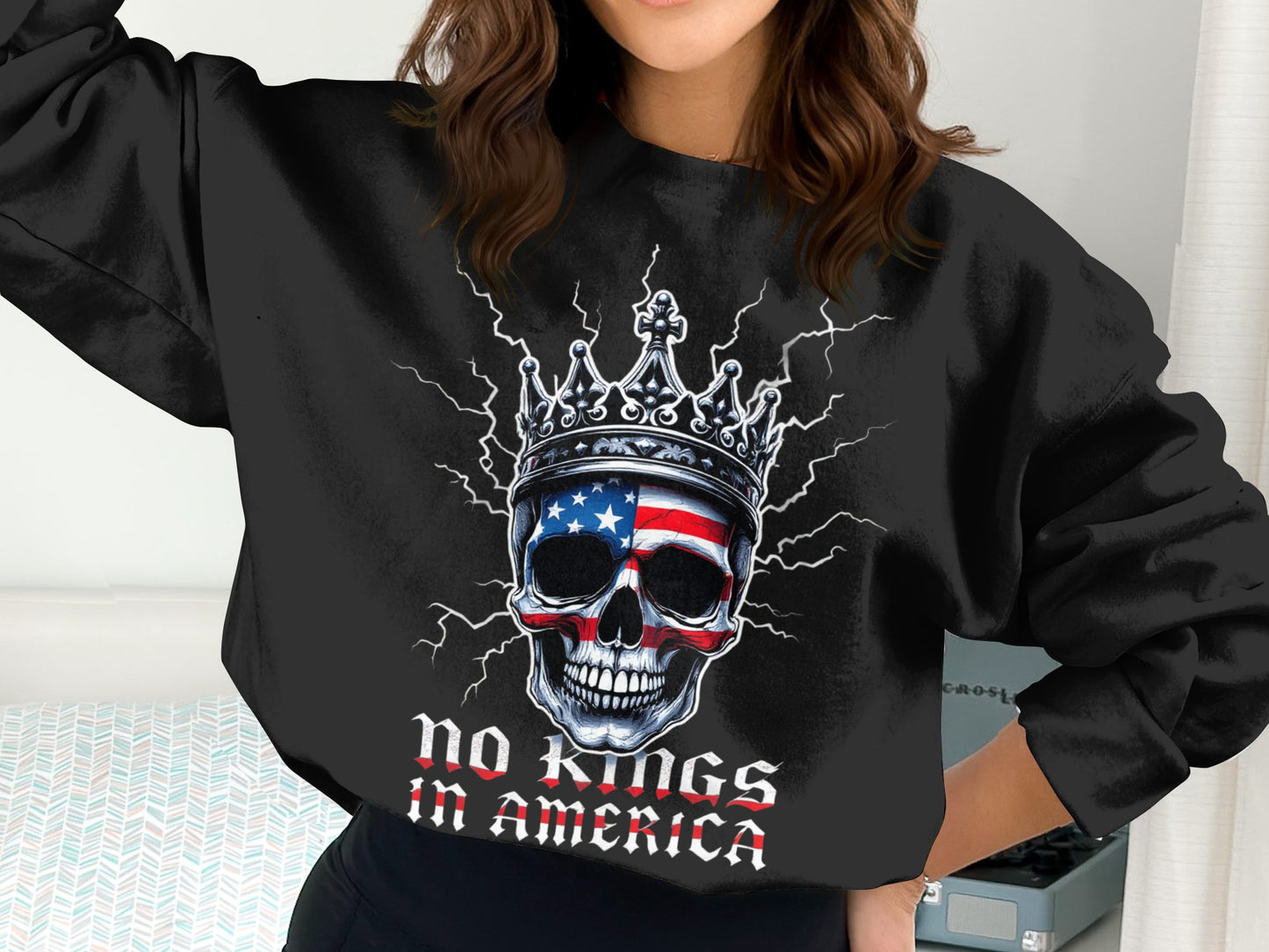 No Kings in America Skull Crown Graphic product