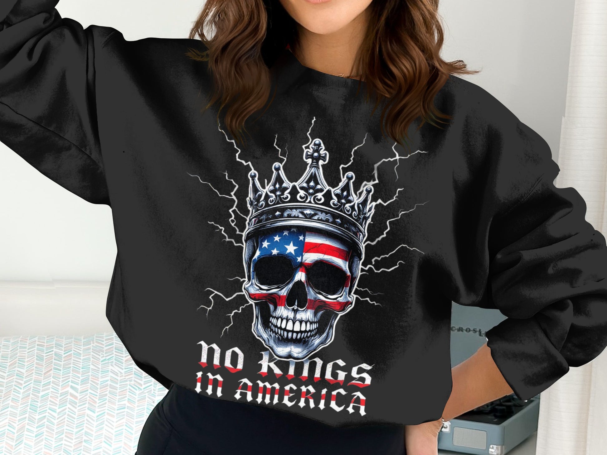 No Kings in America Skull Crown Graphic product