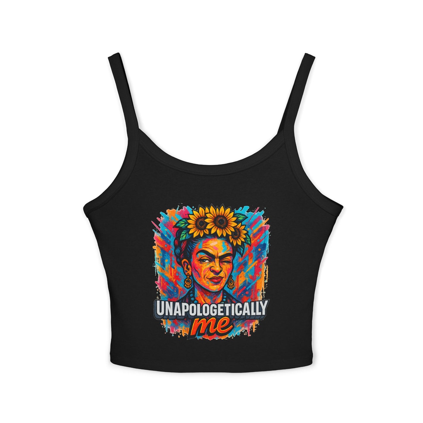 Unapologetically Me Women's Spaghetti Strap Tank Top - Boho Chic, Summer Essential, Gift for Artists, Festival Wear, Colorful Statement Top