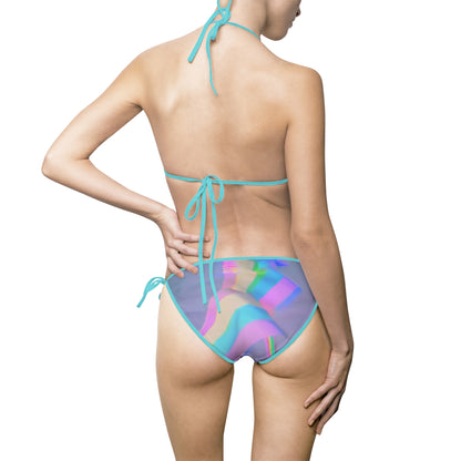 Pride Rainbow Women's Bikini Swimsuit, Colorful Summer Swimwear, LGBTQ+ Pride Gift, Beachwear, Pool Party Swim Set, AOP Swimwear