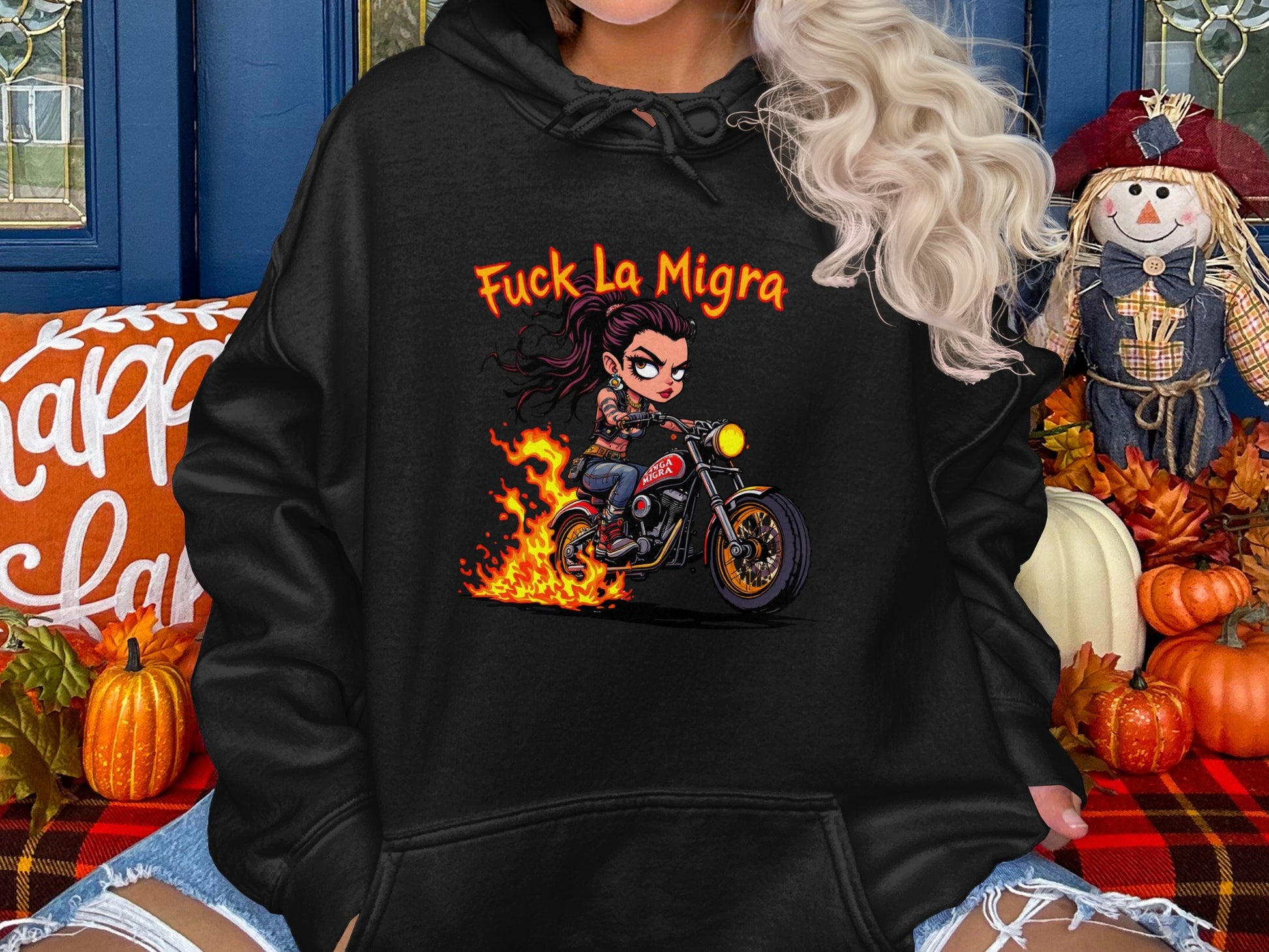 Fuck La Migra Motorcycle Graphic Hoodie product
