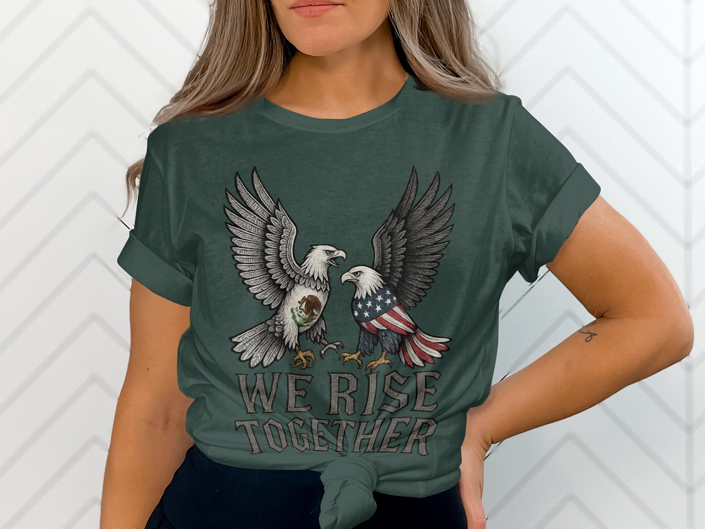 We Rise Together American Eagle Graphic Tee