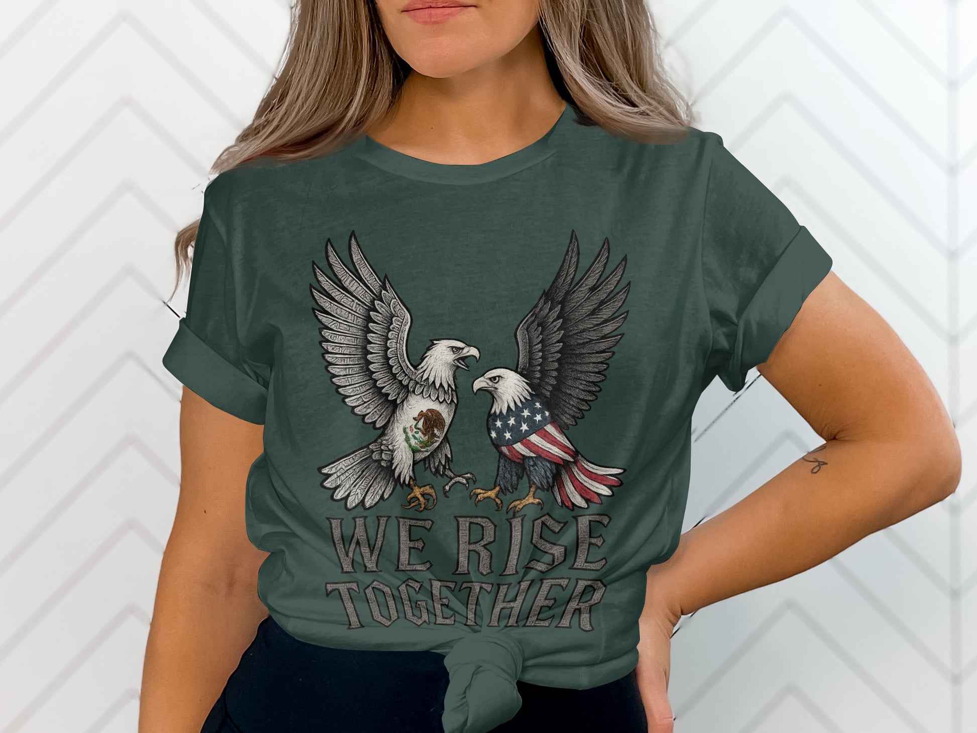 We Rise Together American Eagle Graphic Tee