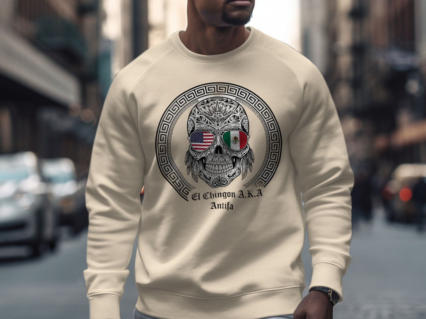 El Chingon AKA Antifa Skull Design Sweatshirt