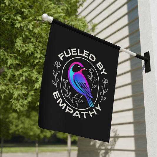 Fueled by Empathy Colorful Bird Themed Flag