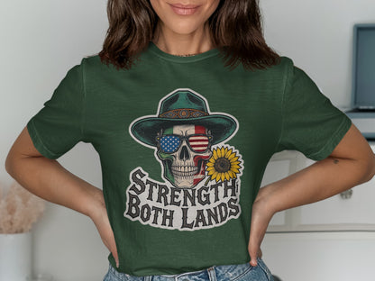 Strength Both Lands Skull with Hat Graphic Tee product