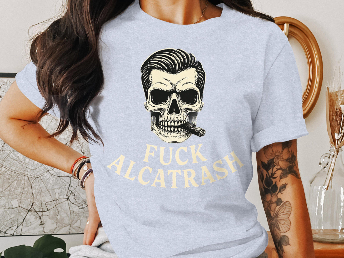 Bold Skull Graphic Tee Fuck Alcatrash T-Shirt product